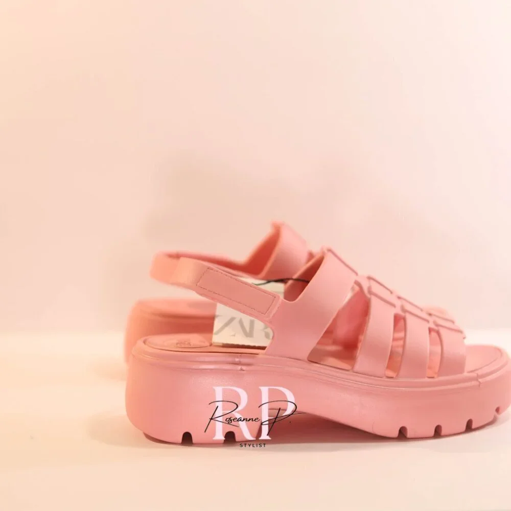 ZARA Women Pink Sandals SZ 37 NWT - Picture 3 of 7